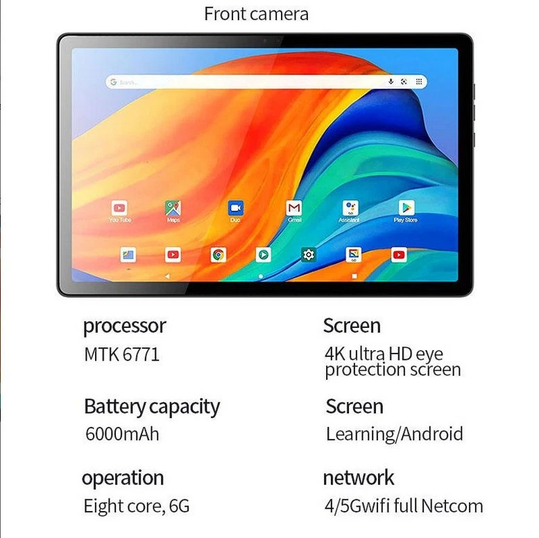 Tablette MEDTEK 4K PC Android 13 10,1 Pouces Google Octa Cores Double SIM Appels - Photo 4/4