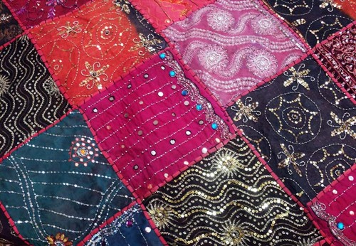 33% OFF 7 PC VINTAGE SARI BEAD THROW BEDSPREAD COVERLET DUVET QUILT BLANKET KING - Picture 8 of 14