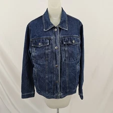 Wyoming Traders Women's Conceal Carry Denim Jacket Blue Snap Ranch Wear Small