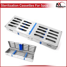 DENTAL SURGICAL AUTOCLAVE STERILIZATION CASSETTE RACK BOX TRAY FOR 5 INSTRUMENTS