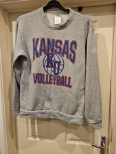 Adidas Kansas Volleyball Print Grey Hoodis Size S E213