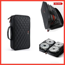CD DVD Case Holder 96 Capacity Zipper Disc Storage Wallet Binder for Car Travel