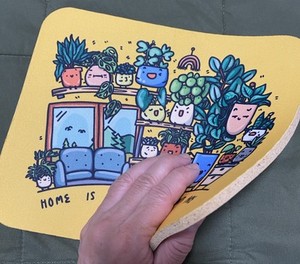 Unique Mouse Pad - 8"x9"x0.25" thick Foam Mousepad - Plant Family cartoon - New