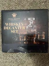 Whiskey Decanter Gift Set By Royal Reserve – Liquor Bourbon Decanter 34 Oz