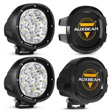 AUXBEAM Strobe 4" LED Work Light Bar Spot Pods Fog Offroad  Black Covers Shield