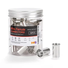50PCS Non-Insulated Wire Ferrules- Awg1-50.0Mm² Copper Barrel Pin Cord Terminals