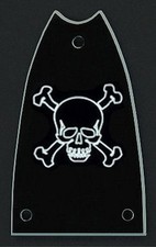 GUITAR TRUSS ROD COVER - Custom Engraved - EPIPHONE Casino - SKULL BONES Black