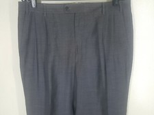 ZANELLA Vintage Made In Italy Pleated Gray Pants 100 4 season Wool  35" 33 "