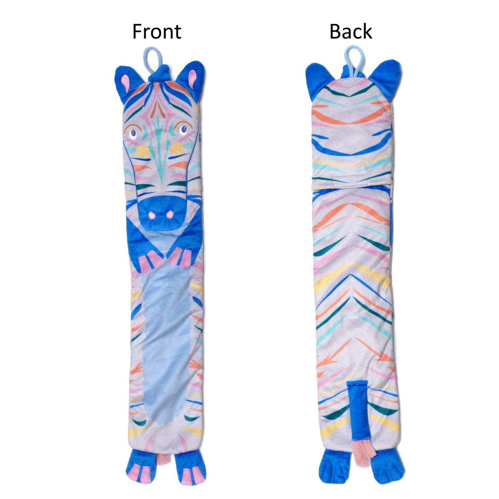 Kids Animal Long Hot Water Bottle With Removable Zebra Cover 64cm Christmas Gift