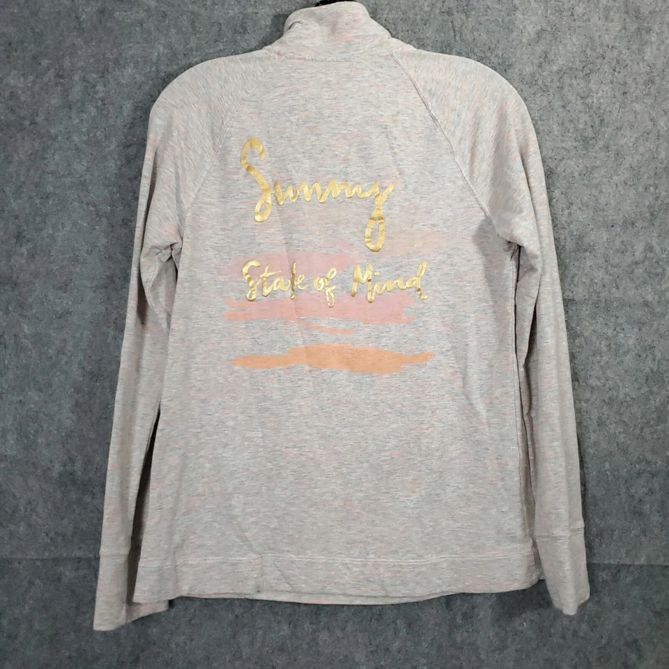 Chaqueta elástica Lilly Pulitzer con cremallera en cuarto para mujer gris activo cuello alto logotipo S Foto 3 de 4