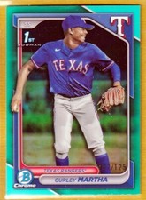 2024 Bowman Chrome Prospects Aqua Refractors #BCP168 Curley Martha /125