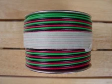 Marx & Lionel wire FC3C 100 ft by Wire-Plex Flat® 3 color Red, black, green