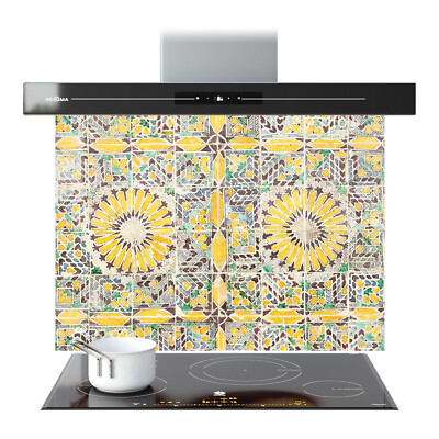 Kitchen Glass Splashback Toughened Tile Cooker ANY SIZE Rustic Tiles ...