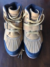 US Polo Association Men's Brown Lace  Buckle Up Boots Sz 7.5