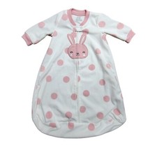 Carter's Fleece Baby Sleep Sack, Pink  White Bunny/Polka Dots, Size 0-3 Months