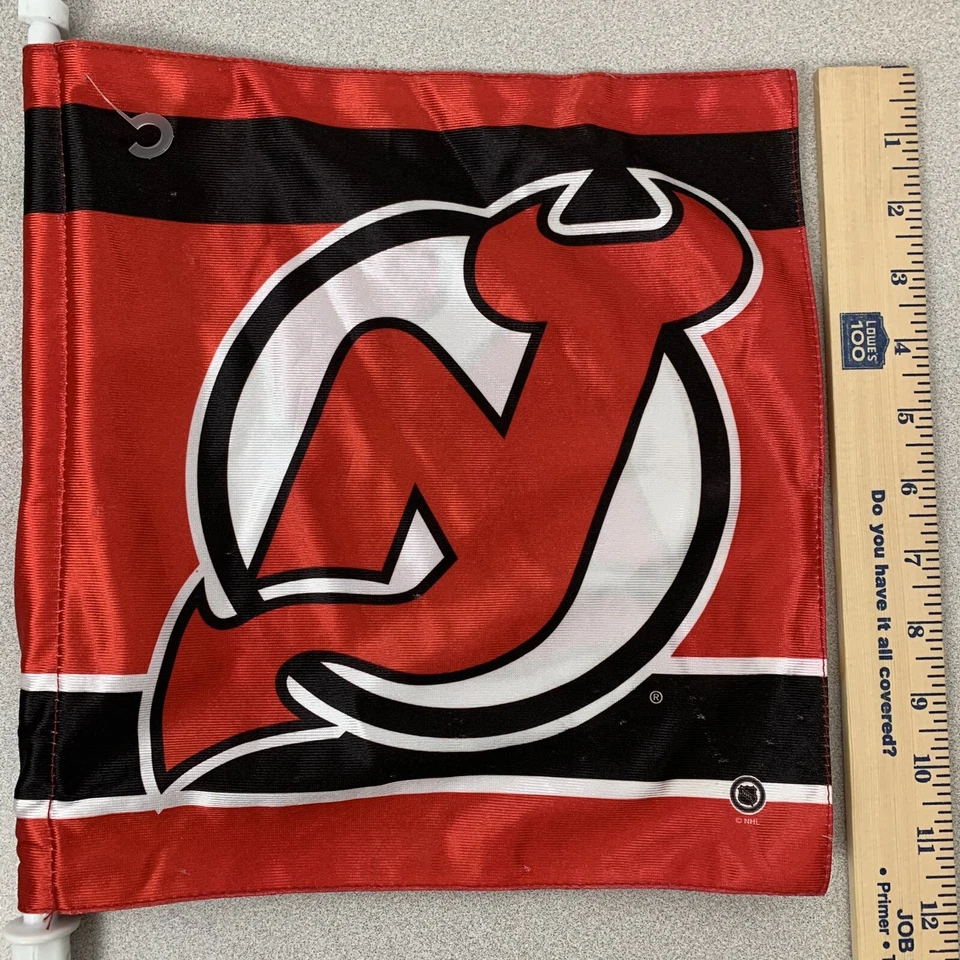 New Jersey Devils 2-Sided Car Flag w/ Pole 12"x10" - Image 2 of 4