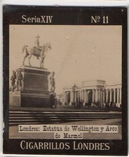 1900s Uruguay Tobacco Card Londres S14 #11 Wellington's Statue & Marble Arch