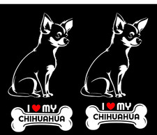 Chihuahua 4 PK of 5" White Vinyl Decals Car Truck Windows Laptop Notebook Tablet
