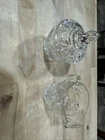 Vintage Star of David Creamer and Sugar Bowl with Lid, Clear