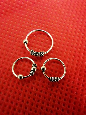 STERLING SILBER 925 SCHÖNES DESIGN VON CREOLEN KLEINE GRÖßEN FÜR VERSCHIEDENE PERCING L1,3,7