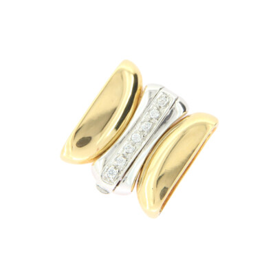 2 Color Butterfly Zircon Gold Necklace Clasp - 1593V172Y260