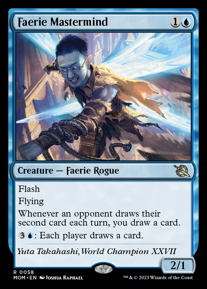 MTG March of the Machine Faerie Mastermind 58/548 Lightly Played Condition  