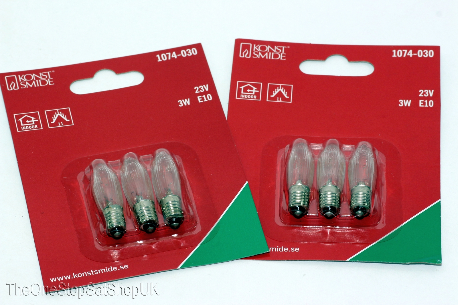 6 Pack of 1074-030 Konstsmide 23V 3W E10 Spare Welcome Candle Bridge Light Bulbs