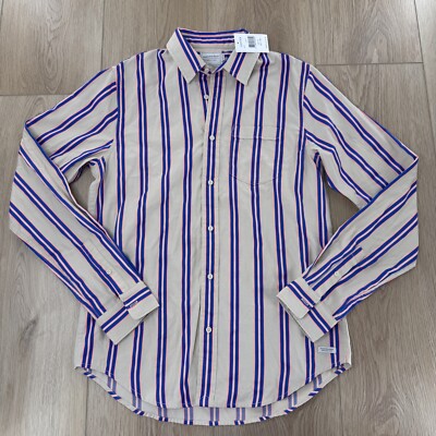 Amsterdams Blauw Scotch Soda Striped Casual Button Down Shirt Mens NWT Sz M