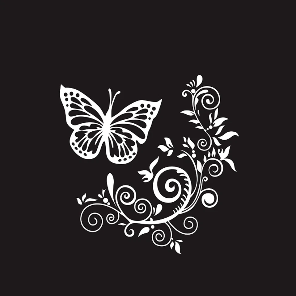 Carrocería Puerta Coche Mariposa Flor Gráficos Vinilo Adhesivo Decoración 9.84x9.84 pulgadas Foto 2 de 4