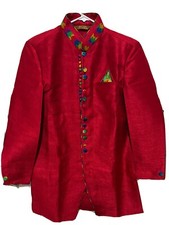 Men's Indian Sherwani Red Size 38