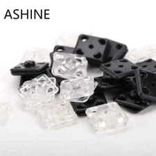 100set Square Clear Plastic Press Snap Button Sewing On  Fastner Studs 7/10mm