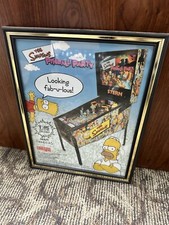 Framed Pinball Flyer Stern The Simpson Pinball Party