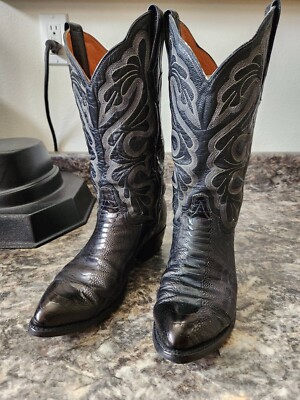 Eldorado Black Ostrich leg Boots with J Toe