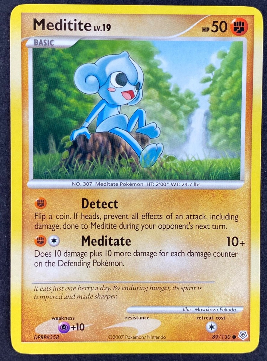 4X Pokemon Card Meditite LV.19 Diamond & Pearl 89/130 NEAR MINT