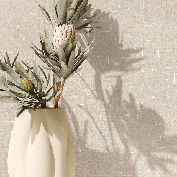 Vliestapete Textil Optik Struktur Meliert Weiß Beige Metallic 35114 (5,42€/1Qm)-image