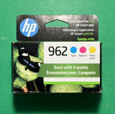 Genuine HP 962 Ink Cartridge C/M/Y-For HP 9012 9015 9020 9025 Printer-3PK