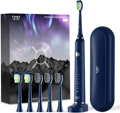 JTF Sonic Electric Toothbrush w/ Charger Travel Case 40k Micro Vibrating Bristle