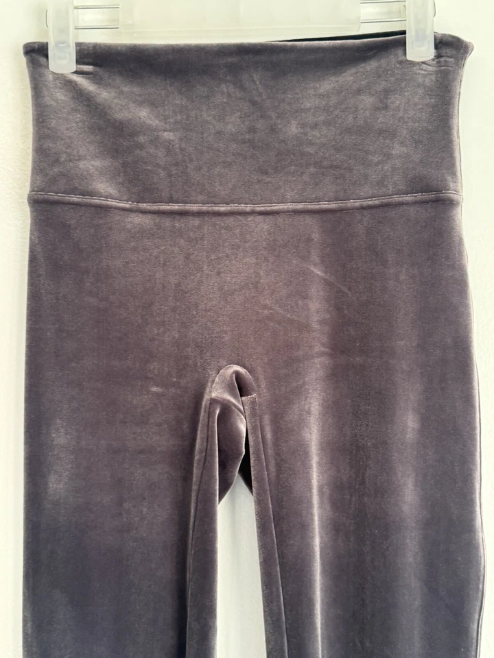 Spanx Leggings Women Velvet Gray Malachite High Rise Tummy Shaping Soft Sz Large - Image 4 of 4
