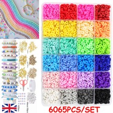 6065PCS/Set Clay Beads for Bracelet Making Kit Clay Flat Polymer Beads Jewellery