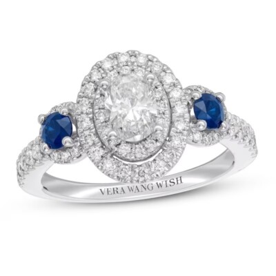 Vera Wang WISH ct CZ Diamonds Sapphires Three-stone