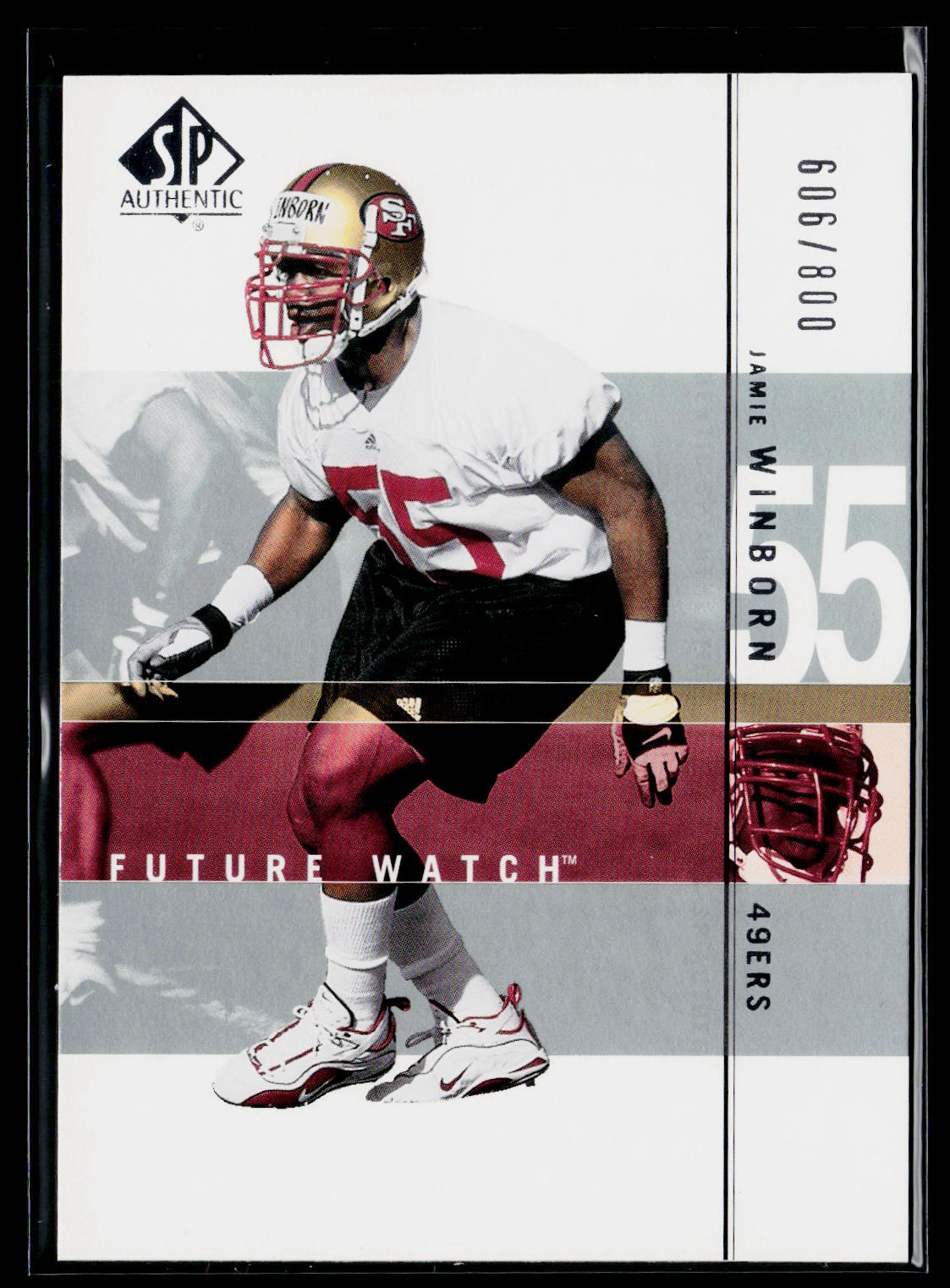 Jamie Winborn 2001 SP Authentic #189 SN,RC San Francisco 49ers