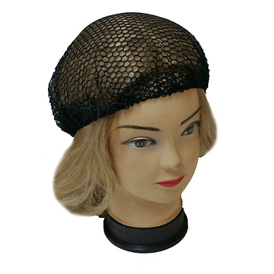 3-Pack Thin Black Single Mesh Hair Nets (Snoods) - No Elastic, Regular Size
