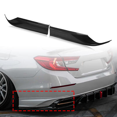 2pcs Rear Side Corner Spat Trim For Honda Accord 2018-22 YOFER Style Gloss Black