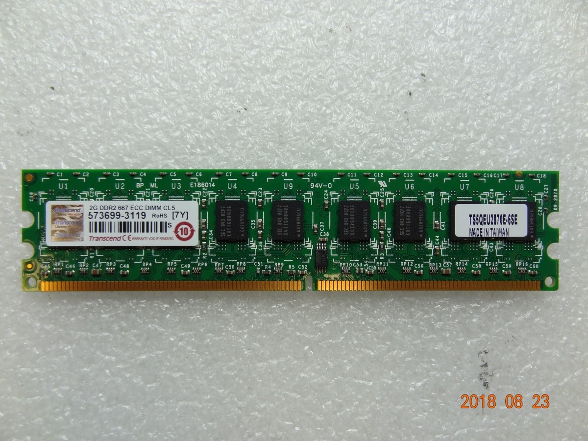 Lot of (43) TRANSCEND 2G DDR2 667 ECC DIMM CL5 TS5QEU2870E-6SE