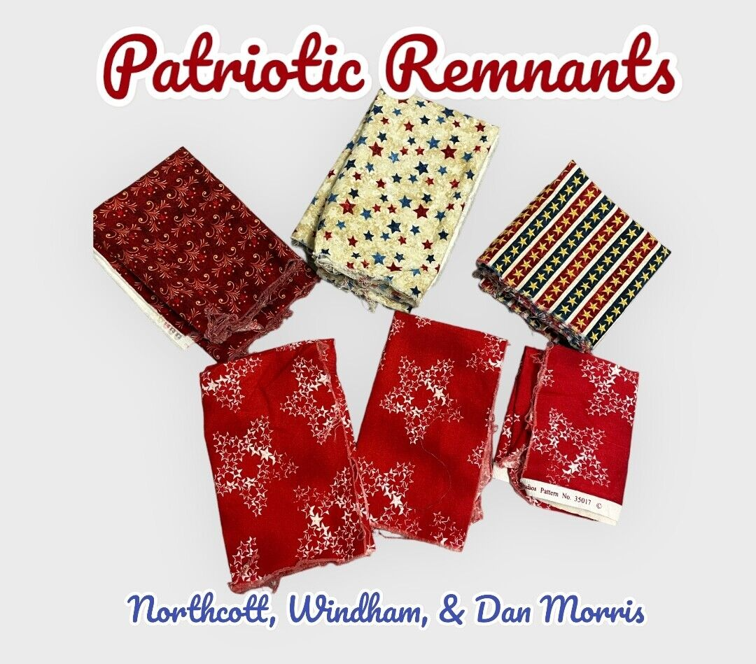 Fabric lot Patriotic remnants 1/2 lb Northcott, Wyndam, & Dan Morris eBay
