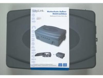 LogiLink Wetterfeste Außen- Elektronikbox Steckdosen Wetter Box LPS223 Grau
