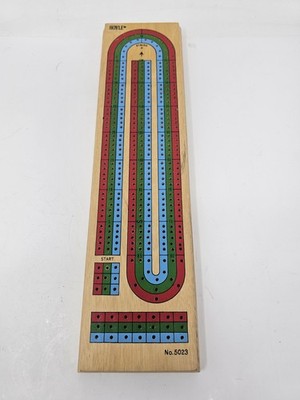 Vintage Deluxe Bicycle Cribbage Board 3 Track Three Lane Missing 1 Peg