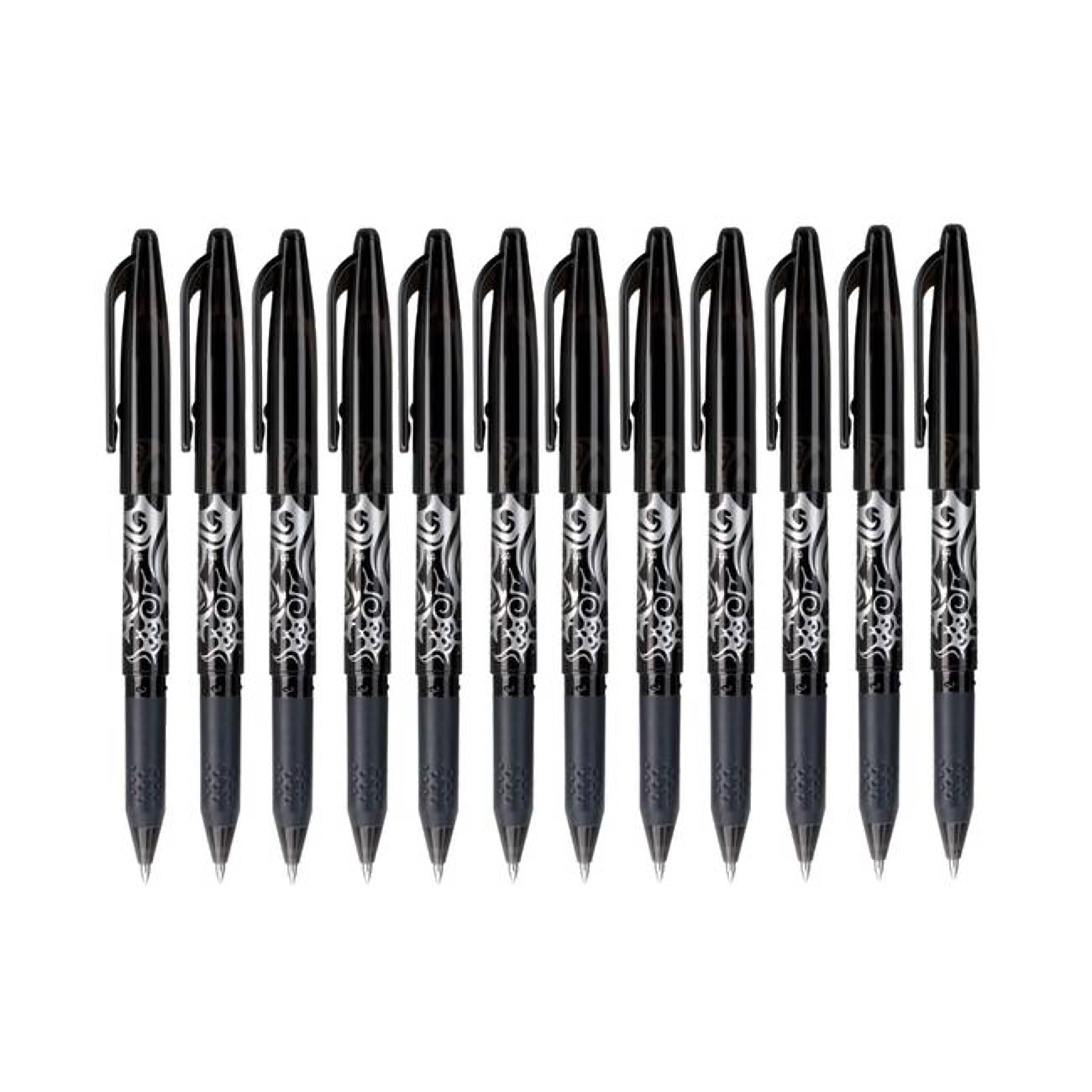 Pilot Frixion Erasable Rollerball Pens 0.7mm Black - Pack of 12