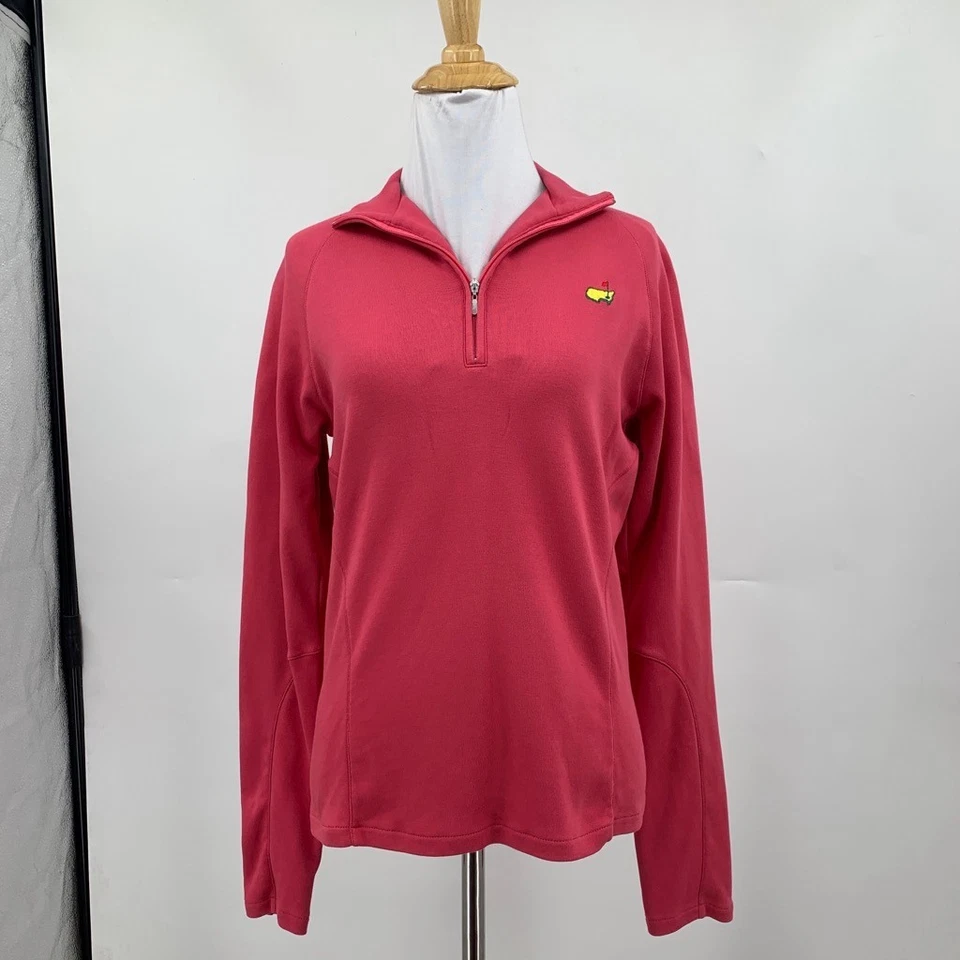 Top de golf Bobby Jones para mujer mediano sandía manga larga cuarto cremallera puños Foto 2 de 4