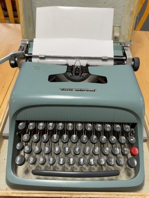vtg Olivetti Underwood Studio 44 Manual Typewriter Case Cover Barcelona Spain